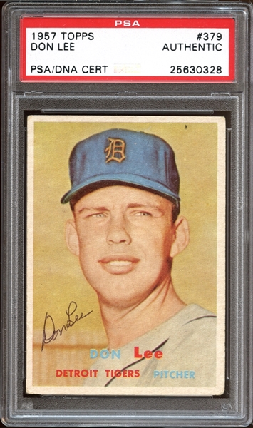 1957 Topps #379 Don Lee Autographed PSA/DNA AUTHENTIC