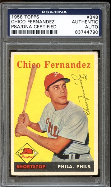 1958 Topps #348 Chico Fernandez Autographed PSA/DNA AUTHENTIC