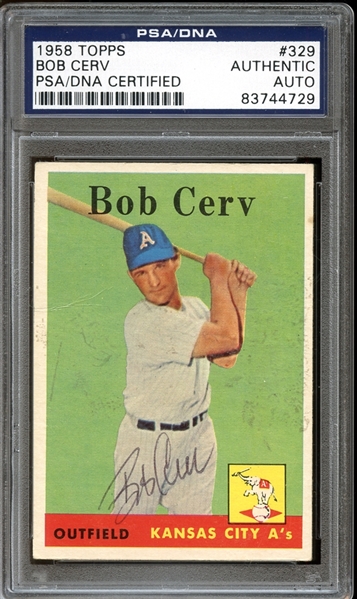 1958 Topps #329 Bob Cerv Autographed PSA/DNA AUTHENTIC