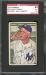 1952 Bowman #217 Casey Stengel Autographed SGC AUTHENTIC 45 VG+ 3.5