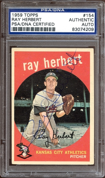 1959 Topps #154 Ray Herbert Autographed PSA/DNA AUTHENTIC