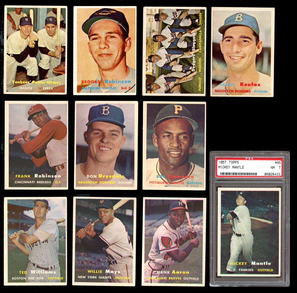 Lot Detail - 1957 Topps Complete Set with PSA 7 Mantle