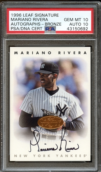 1996 Leaf Signature Mariano Rivera PSA 10 GEM MINT AUTO 10