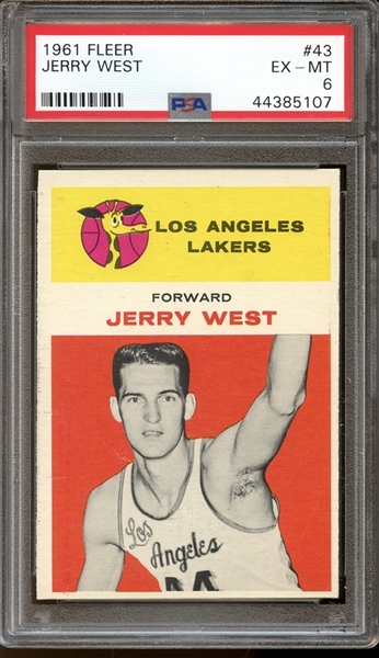 1961 Fleer Basketball #43 Jerry West PSA 6 EX/MT