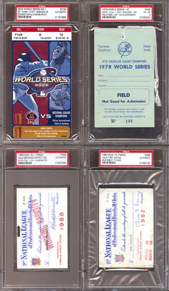1960s-2000s World Series and All Star Game Assortment of (15) Ticket Stubs and Passes
