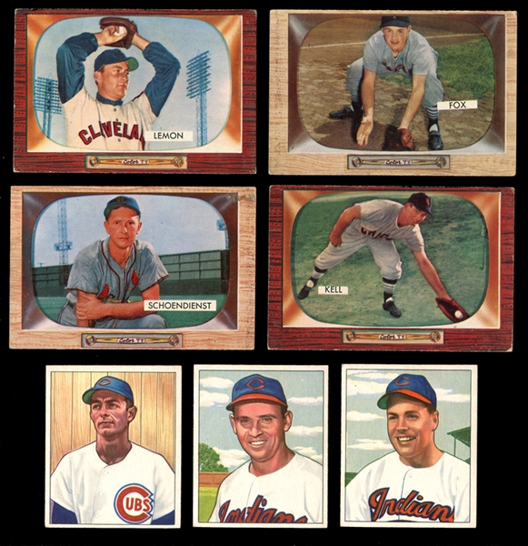 1950-1955 Bowman Baseball Group of Over 200 with Stars and HOFers
