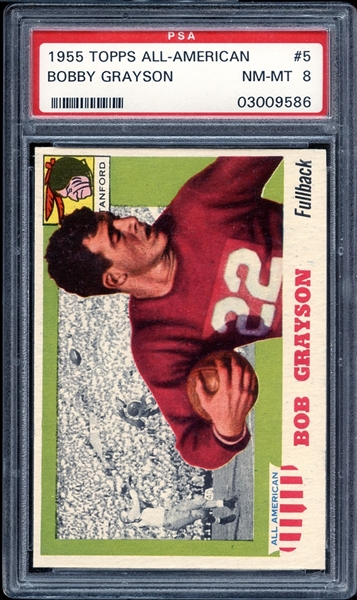 1955 Topps All-American #5 Bobby Grayson PSA 8 NM/MT