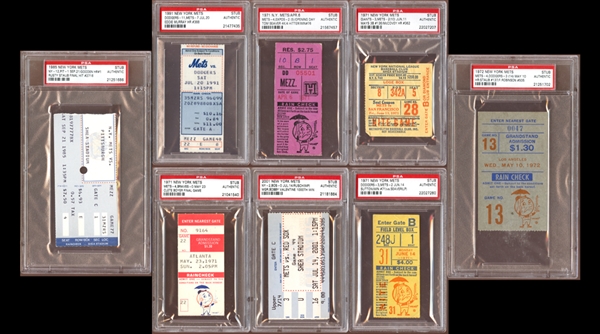 1970s-2000s New York Mets Ticket and Stub Group of (26) All PSA AUTHENTIC