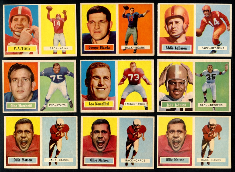 1957 Topps Football High-Grade Group of (140) with Stars and HOFers