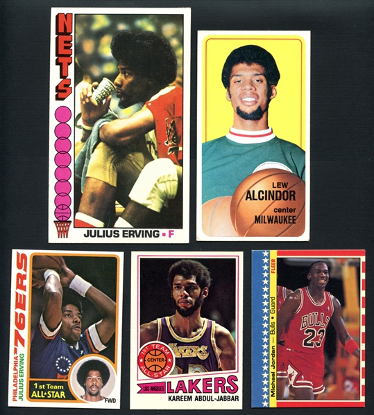 1970-1988 Topps and Fleer Basketball Group of (17) with Stars and HOFers