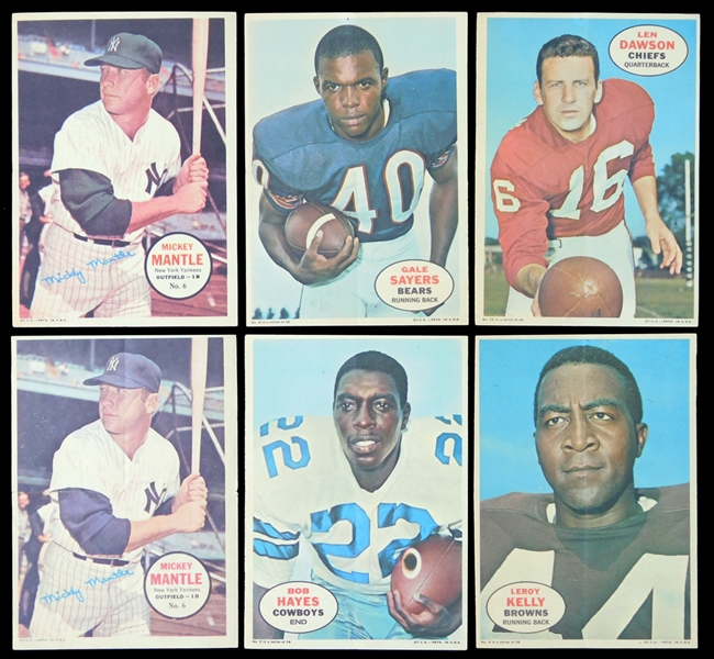 1967-68 Topps Baseball and Football Poster Inserts Group of (25) with Mantle