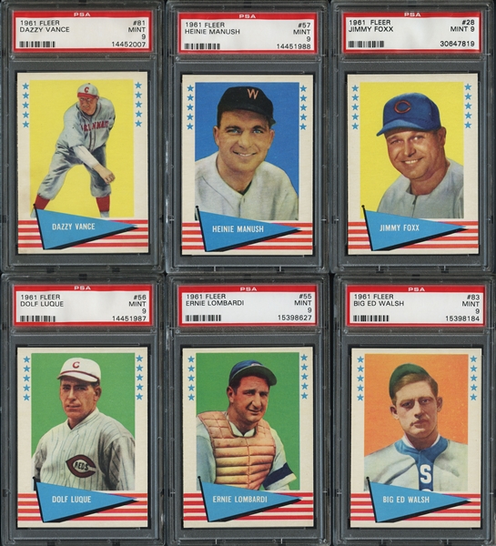 Lot Detail - 1961 Fleer All Time Greats Group of 6 Baseball Cards All ...