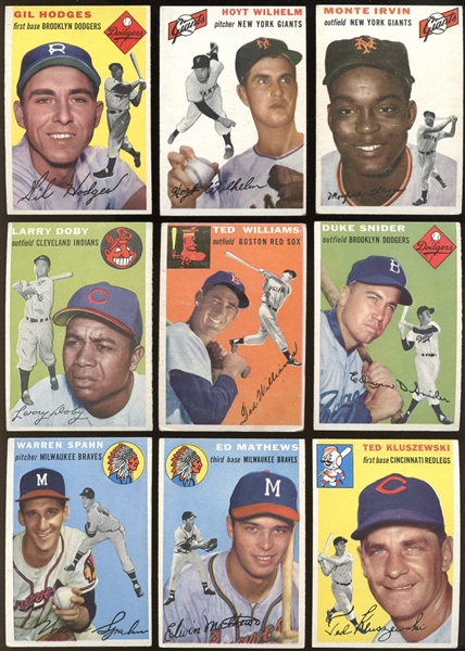 1954 Topps Baseball Group of Nearly (50) with Stars and HOFers