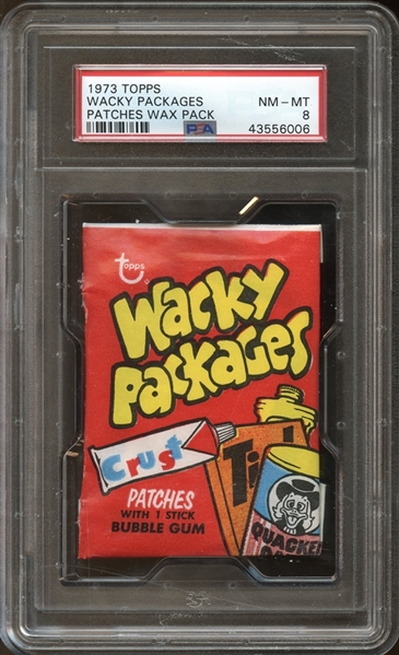 1973 Topps Wacky Packages Patches Unopened Wax Pack PSA 8 NM/MT