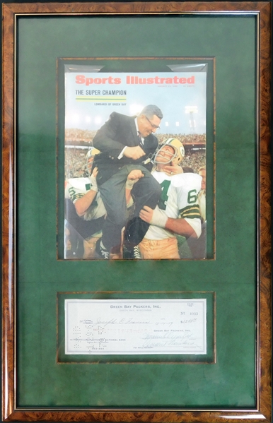 Vince Lombardi Signed Green Bay Packers Payroll Check JSA