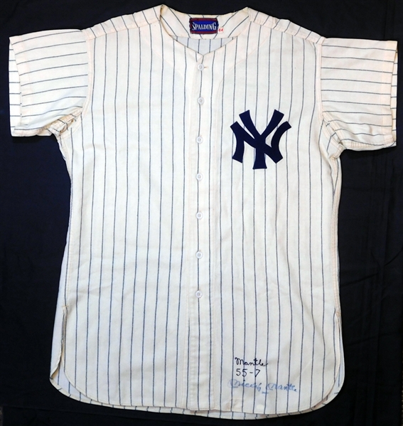 Historic Mickey Mantle 1956 New York Yankees Game-Used and Signed Home Jersey Attributed to 1956 Triple Crown Season with Extensive Photo Matching-MEARS A7, Photo Match Sports Investors Authentication