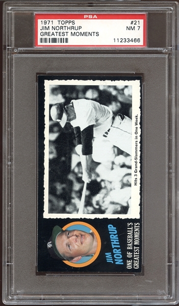 1971 Topps Greatest Moments #21 Jim Northrup PSA 7 NM