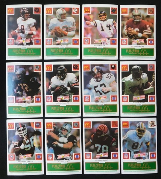 1986 McDonalds All-Star Football Set Case of More Than (90) Green Tab Complete All Star Sets