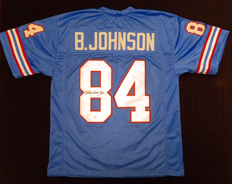 Billy "White Shoes" Johnson Signed Houston Oilers Jersey JSA