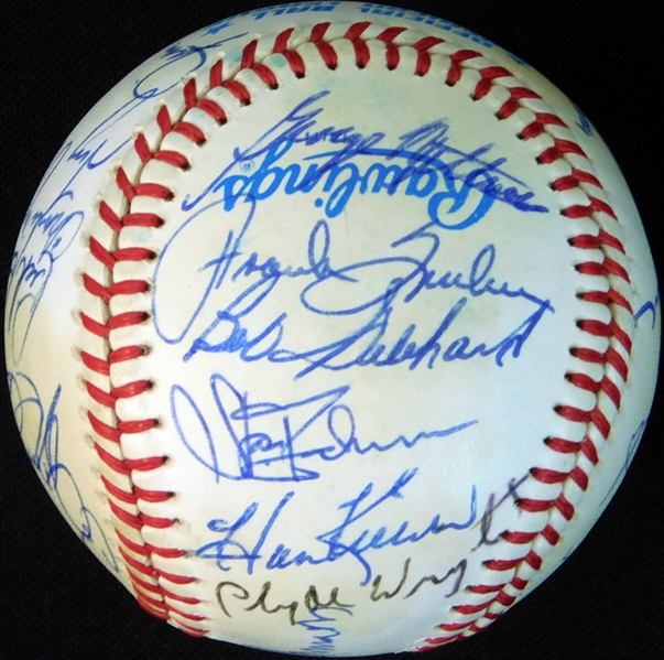 Star and HOF Multi-Signed OAL (Brown) Ball with (22) Signatures Featuring Killebrew, B Robinson, Etc. JSA