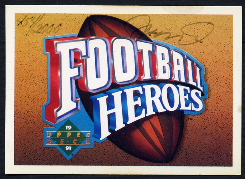1991 Signed Joe Montana Upper Deck Heroes Header Card (#454/2000)