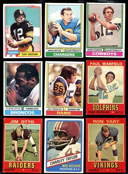 1974-1981 Topps Football Collection of Over (550) Cards