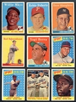 1958 Topps Baseball Partial Set (222/494) with Many Extras