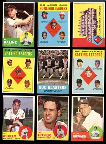 1963 Topps Baseball Group of (197) with Stars and HOFers