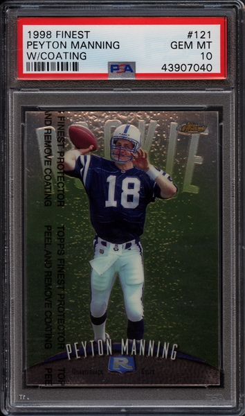 1998 Finest #121 Peyton Manning w/ Coating PSA 10 GEM MT