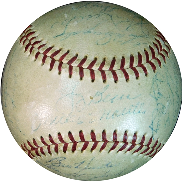 1956 New York Yankees Team-Signed OAL (Harridge) Ball PSA/DNA