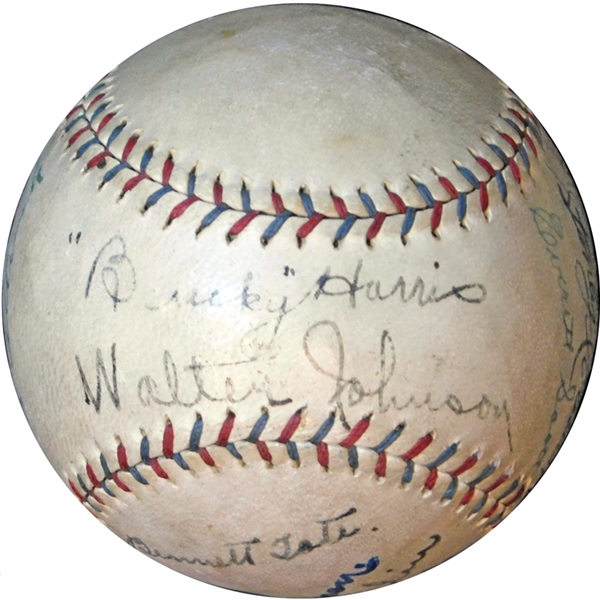 1925 American League Champion Washington Senators Team-Signed OAL (Bancroft) Ball JSA
