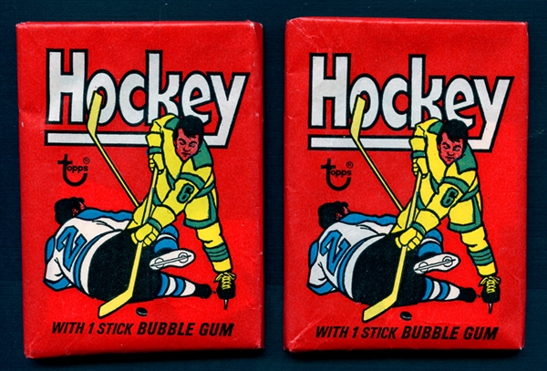 1975-76 Topps Hockey Group of (2) Unopened Wax Packs