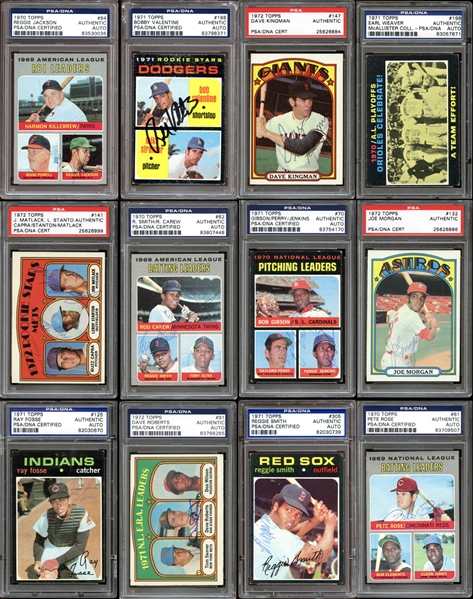 1970-1972 Topps Baseball Autographed Card Group of (101) All PSA/DNA Authenticated