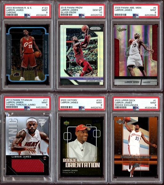 2003-2018 LeBron James PSA-Graded Card Lot of (18)