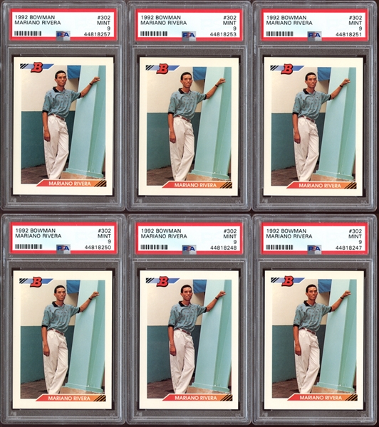 1992 Bowman #302 Mariano Rivera Rookie Card Group of (22) All PSA Graded