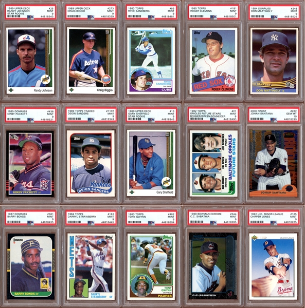 1980s-2000s Baseball Rookie Card Group of (165) All PSA Graded