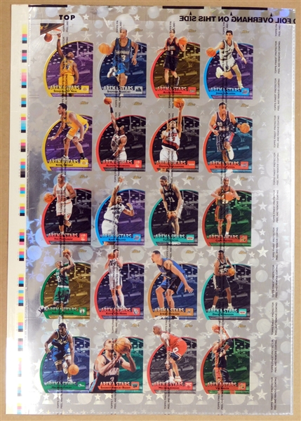 1998 Finest Basketball Arena Stars Complete Set on Uncut Sheet