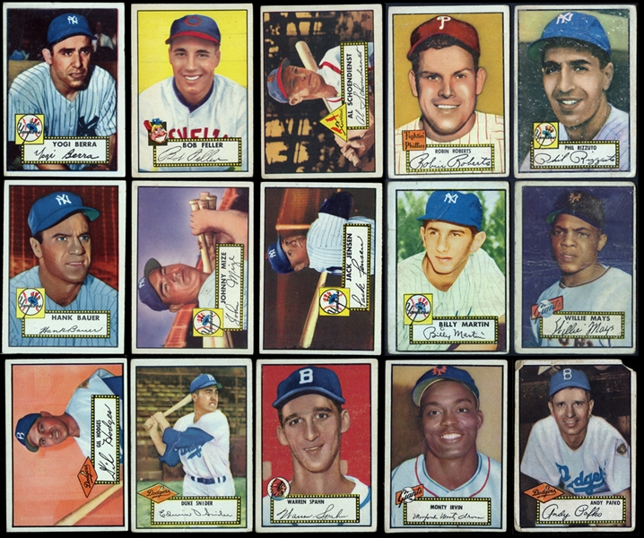 1952 Topps Near Low Number Run 308/310 Including Mays