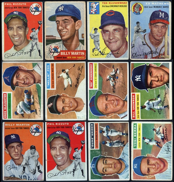 1953-1956 Shoebox Collection of Over (270) Cards w/ HOFers