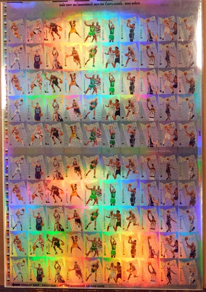 1999 Topps Basketball Prodigy Refractor Uncut Sheet with (5) Complete Sets