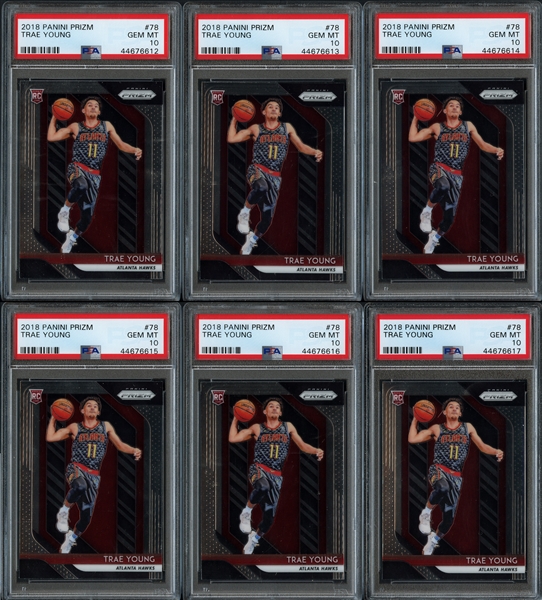 2018 Panini Prizm #78 Trae Young Group of (10) All PSA 10 GEM MINT