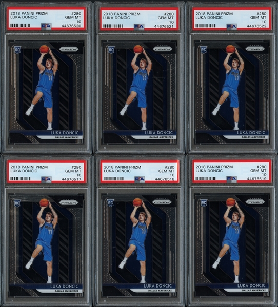 2018 Panini Prizm #280 Luka Doncic Group of (10) All PSA 10 GEM MINT