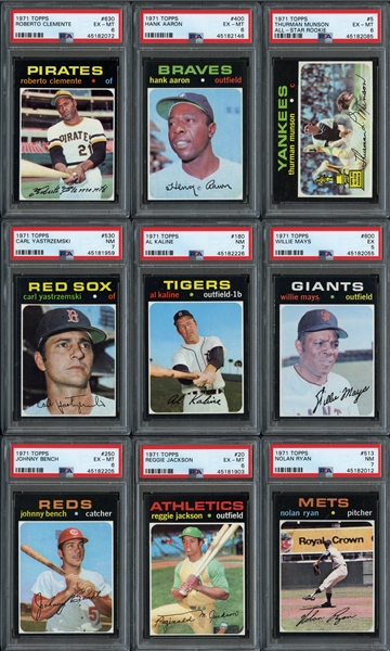 1971 Topps Star and Hall of Fame Group of (80) All PSA Graded