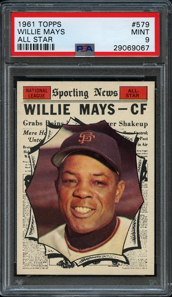 1961 Topps #579 Willie Mays All Star PSA 9 MINT