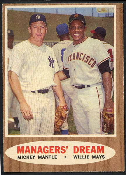 1962 Topps #18 Managers Dream Mantle/Mays 
