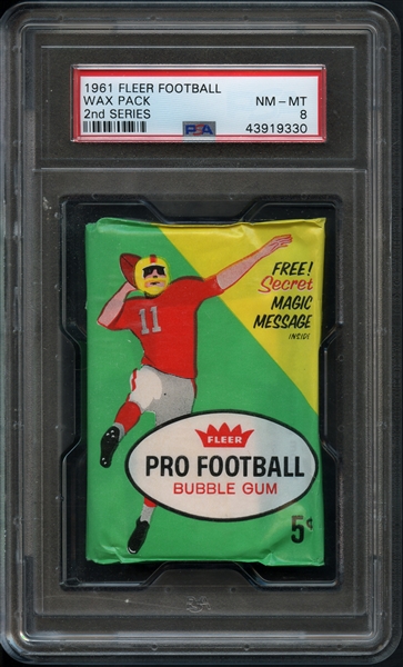 1961 Fleer Football Wax Pack 2nd Series PSA 8 NM/MT