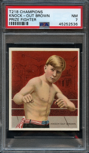 T218 Champions Knock-Out Brown Prize Fighter PSA 7 NM