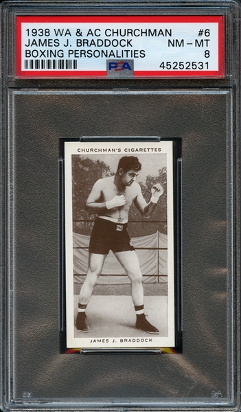 1938 WA & AC #6 James J. Braddock Boxing Personalities PSA 8 NM/MT