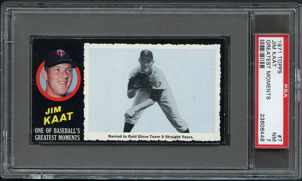 1971 Topps Greatest Moments #7 Jim Kaat PSA 7 NM