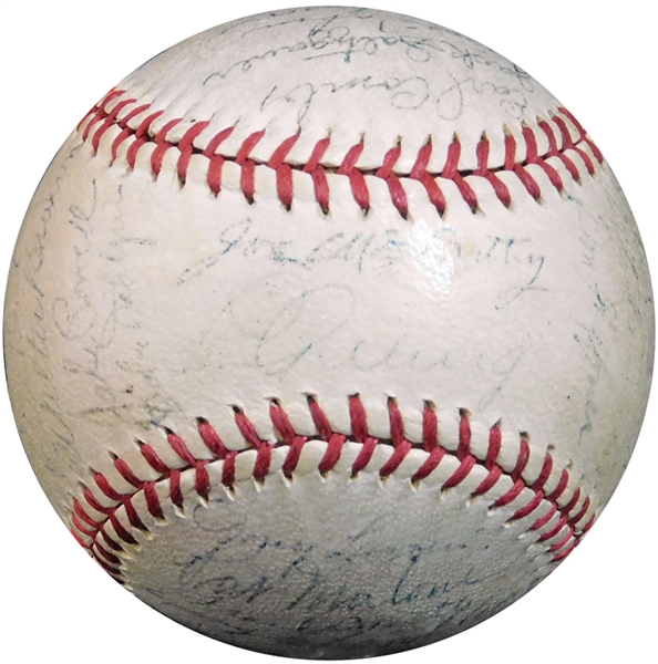1937 World Champion New York Yankees And Others Team-Signed ONL (Frick) Ball with (32) Signatures Featuring Gehrig, DiMaggio, Lazzeri Etc. JSA